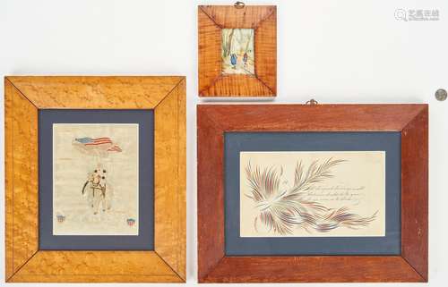 George Washington Embroidery, Penmanship Drawing, & Painting on Silk