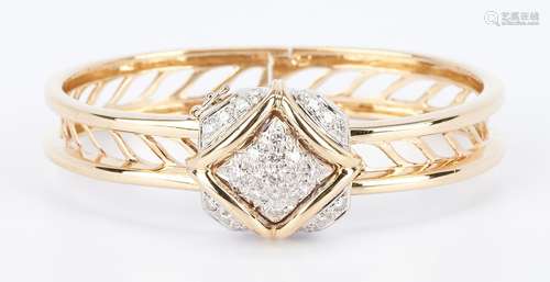 Ladies 14K Diamond Bangle Bracelet