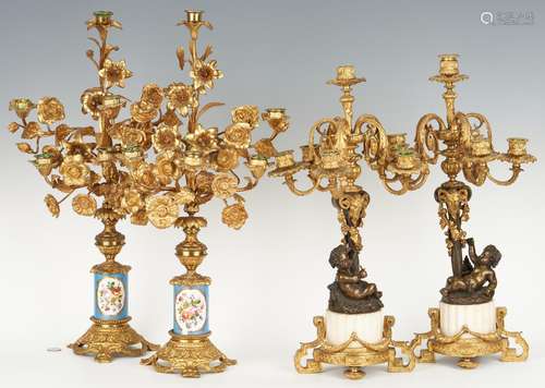 2 Pairs of Ormolu Candelabra