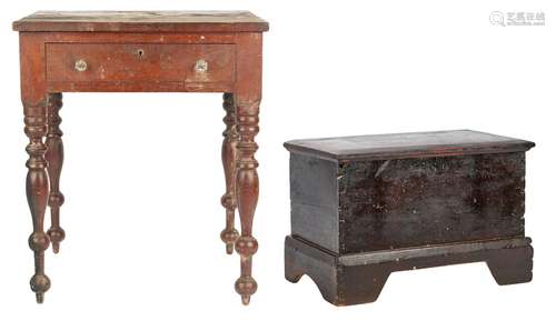 Middle TN Work Table or Stand & Miniature Blanket Box