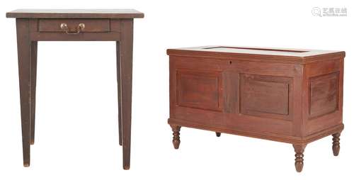 TN Paneled Blanket Chest and Hepplewhite Work Table