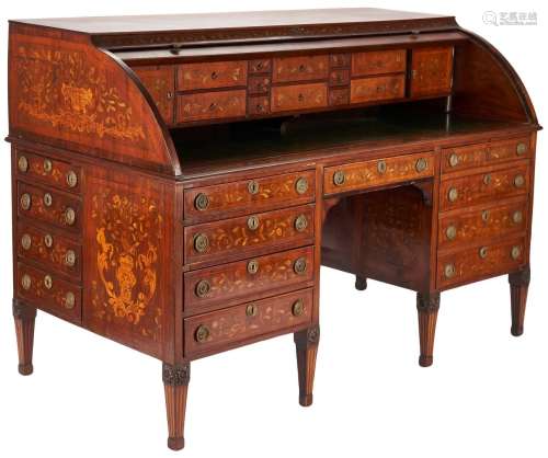 Edwardian Hobbs & Co. Marquetry Desk