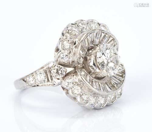 Ladies Platinum & Diamond Dinner Ring, 3.67 Carats