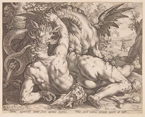 Hendrick Goltzius, Dragon Devouring the Companions of Cadmus