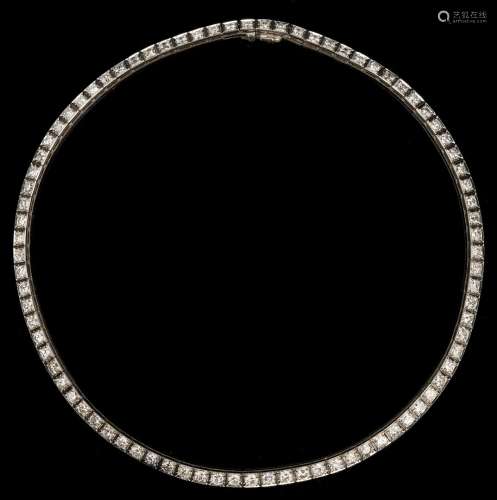 Platinum & Diamond Choker Necklace, approx. 9 Carats