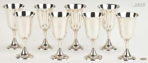 Set of 8 Gorham Sterling Goblets