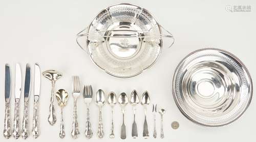 Sterling Bowl, Basket, Flatware, incl. Strasbourg