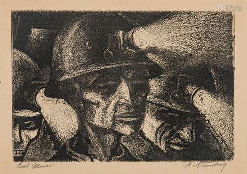 Harry Sternberg Crayon Aquatint, Coal Miner