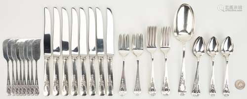 43 pcs. Whiting Sterling Flatware. Madam Jumel