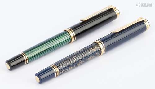 2 Pelikan Fountain Pens, incl. Concerto, Green Str