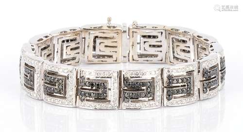 Ladies 18K White & Black Diamond Bracelet