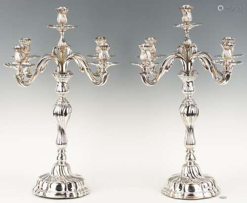 Pair Jugendstil .800 Silver Candelabra