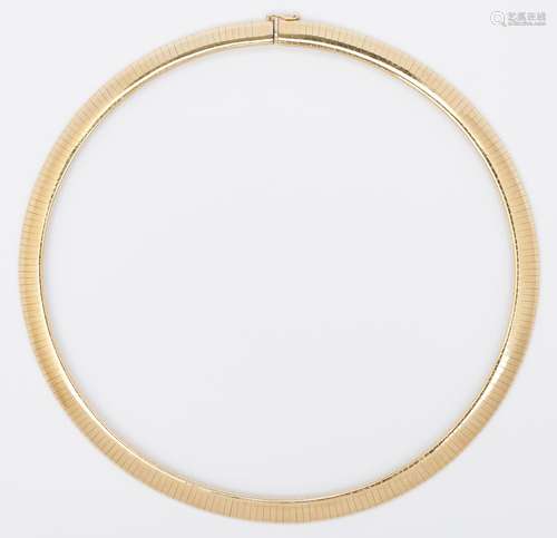 14k Gold Omega Style Necklace