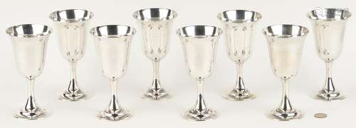 8 International Lord Saybrook Sterling Silver Goblets