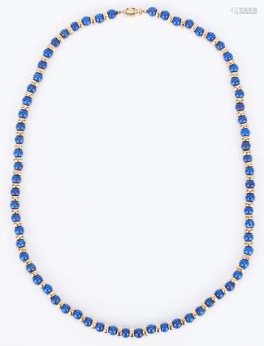 14K Gold and Lapis Necklace