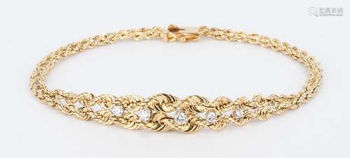 14K Diamond Rope Bracelet