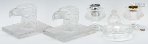 Group of Lalique Glass, 6 pcs. incl. Smoke Set