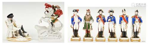 8 Sitzendorf Napoleonic Figures inc. Napoleon on Horseback