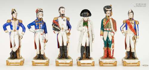 6 Sitzendorf Porcelain Napoleonic Figures