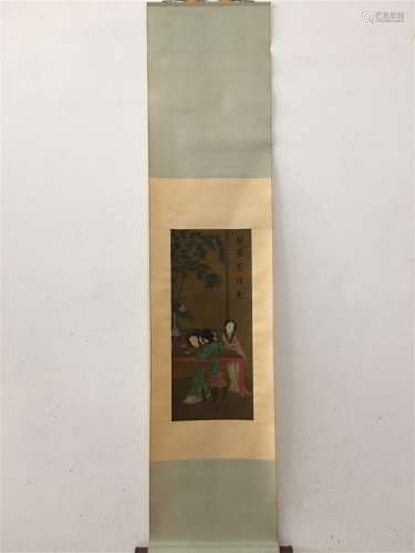 A Chinese Scroll Painting, Zhou Wenju Mark