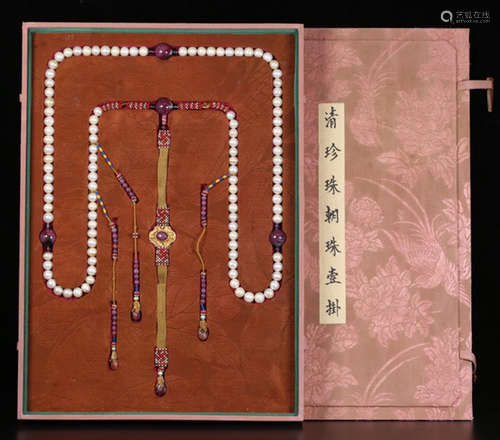 AN OLD PEARL STRING NECKLACE WITH 108 BEADS