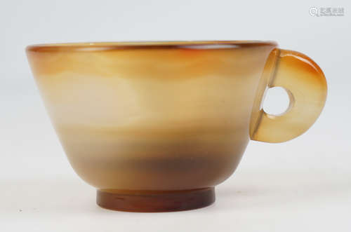 AN AGATE CARVED CUP