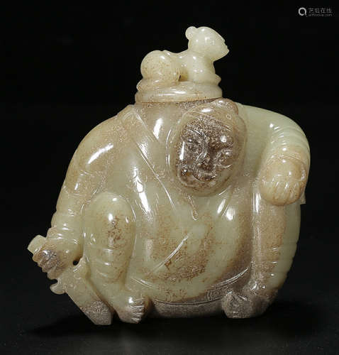 A HETIAN JADE CARVED FIGURE