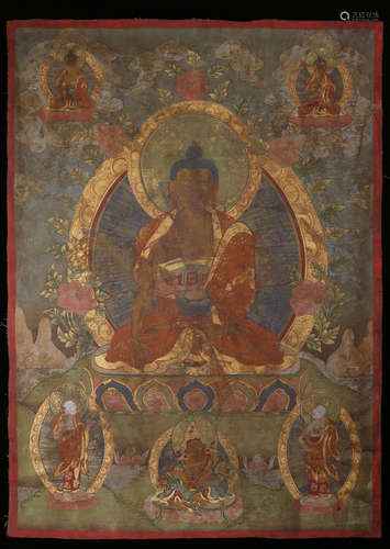 A TIBETANPHARMACIST PATTERN THANGKA