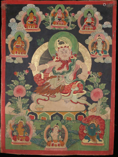 18 CENTURY CAISHEN PATTERN THANGKA