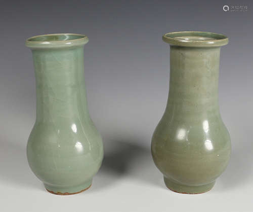 A SOUTHERN SONG PAIR OF LONGQUAN CELADON VASES