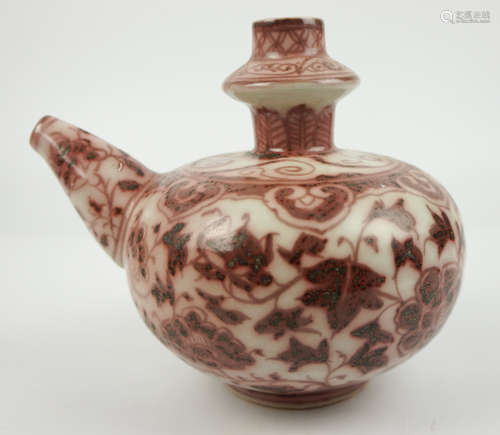 A RED UNDERGLAZED VASE