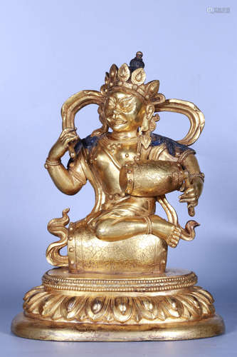 GILT BRONZE CAST 'BODHISATTVA' FIGURE