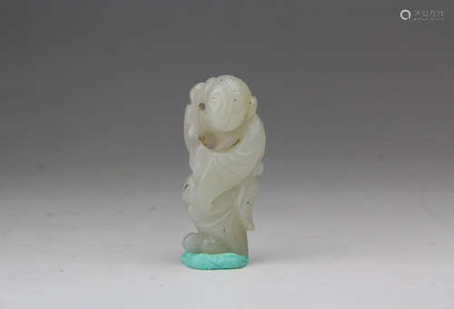 A CHINESE HETIAN JADE BOY PENDANT