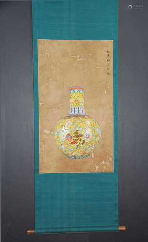 A CHINESE PAINTING AND CALLIGRAPHY SCROLLS, LANG SHINING MARK