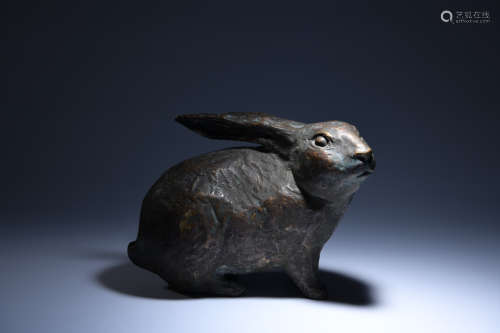 A Chinese Copper Rabbit Ornament