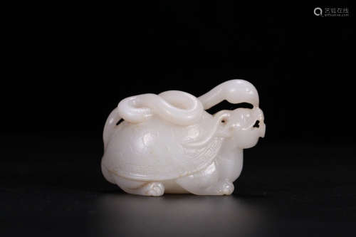 A Chinese Carved Hetian Jade Xuanwu Ornament