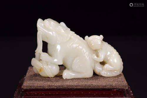 A Chinese Carved Hetian Jade Ornament