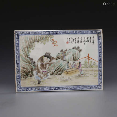 A Chinese Light colorful porcelain Figure Painting