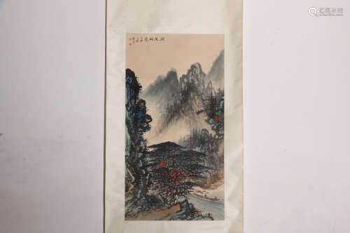 A Chinese Painting Scroll, Li Xiongcai Mark