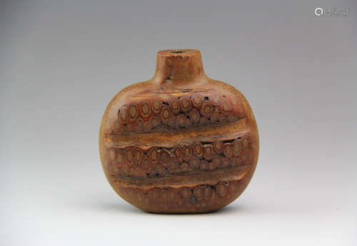 A Chinese Carved Bamboo Root Snuff Bottle