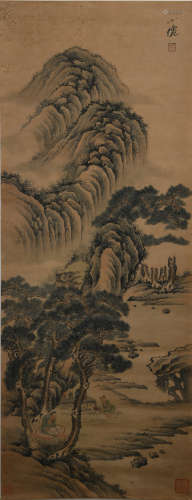 A Chinese Landscape Painting , Wu Wei Mark