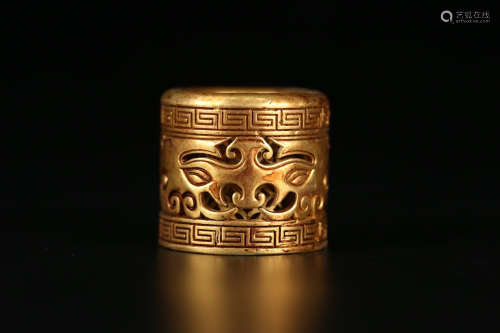 A Chinese Gild Copper Fingerstall