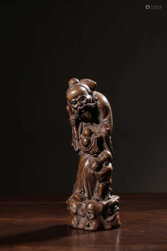 A Chinese Carved Bamboo Figure Statue