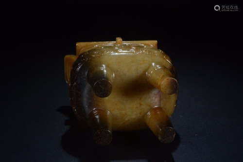 A Chinese Carved Gaogu Jade Vessel