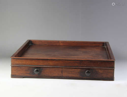 A CHINESE ROSE WOOD TRAY