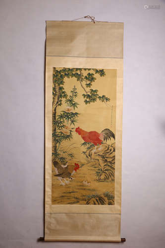 A CHINESE COCK PAINTING, MA JIATONG MARK