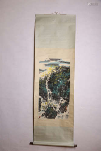 A CHINESE LANDSCAPE PAINTING SCROLL, SONG YU MARK