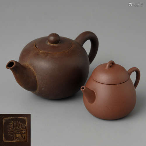 紫砂茶壺一組兩件