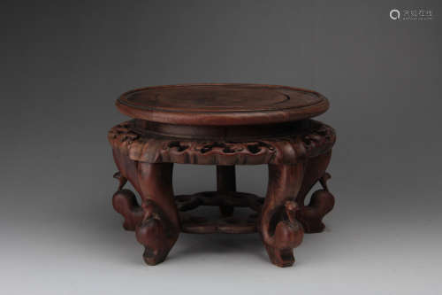 A CHINESE ROSEWOOD STOOL