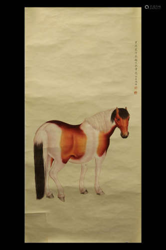 MA JIN: INK AND COLOR ON PAPER PAINTING 'HORSE'
